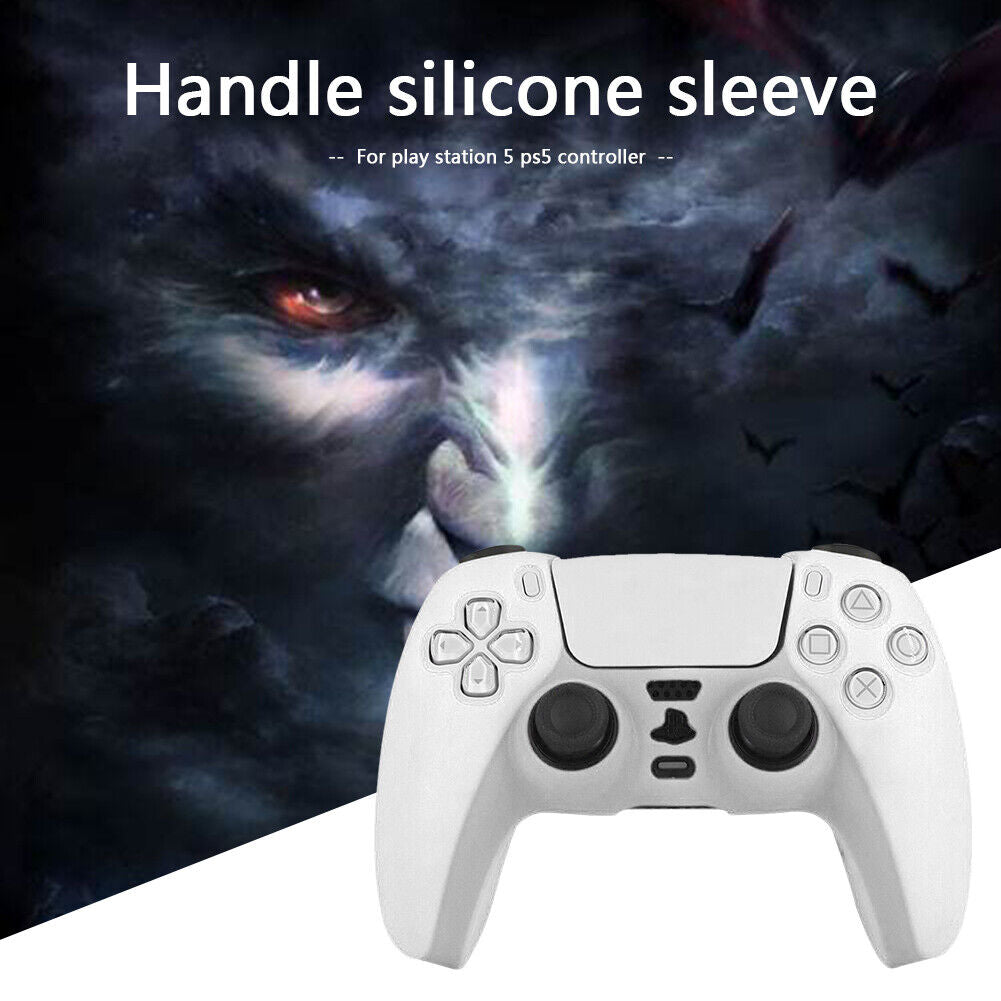 Silicone Game Controller Cover for SONY PS5 Joystick Skin Case (White)