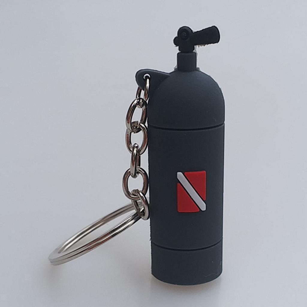 Novelty Mini Diving Tank Key Chain Holder Dive Flag Keyring Keychain Gray