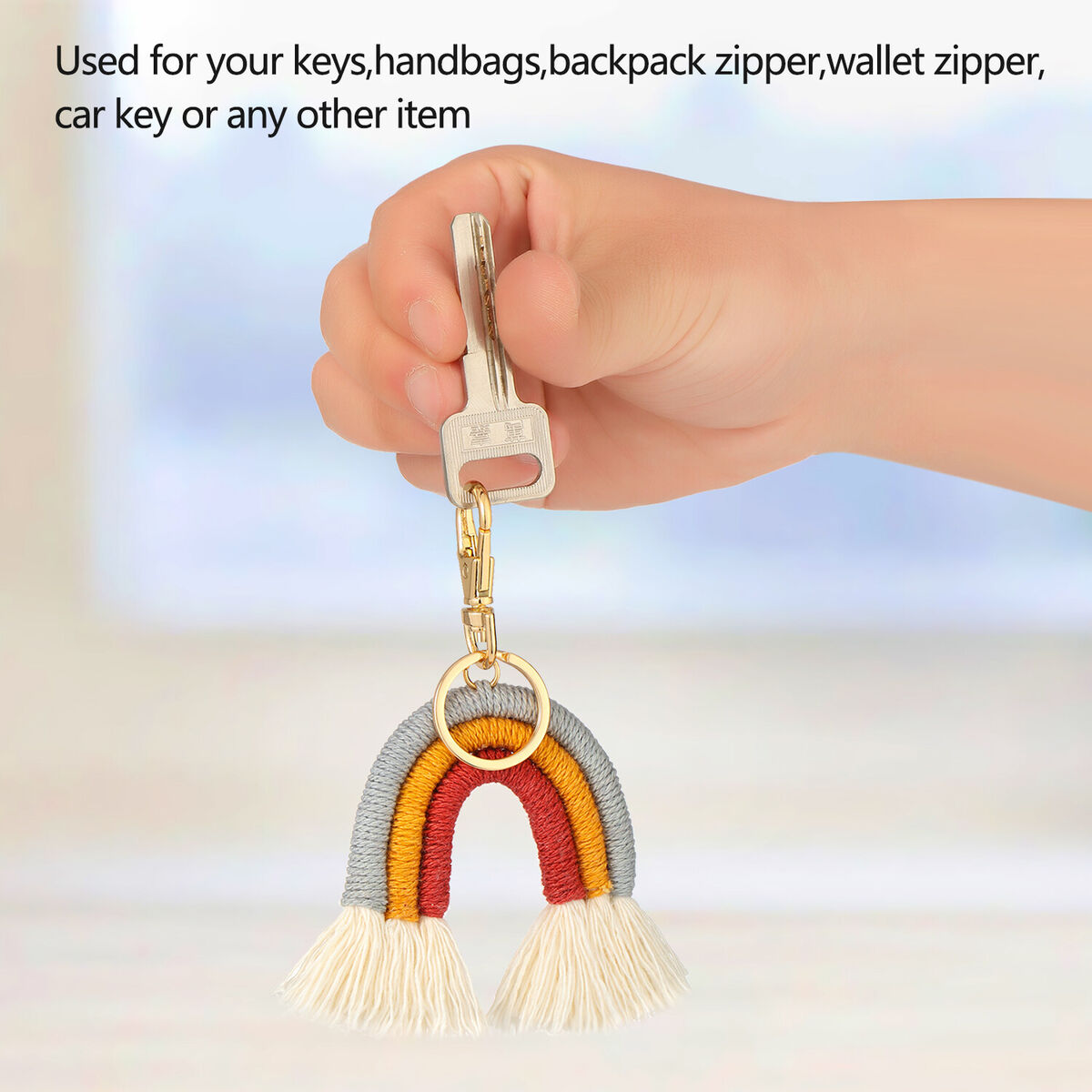 Keychain Handbag Charms Rainbow Keychain Tassel Car Keyring Holder Bohemian