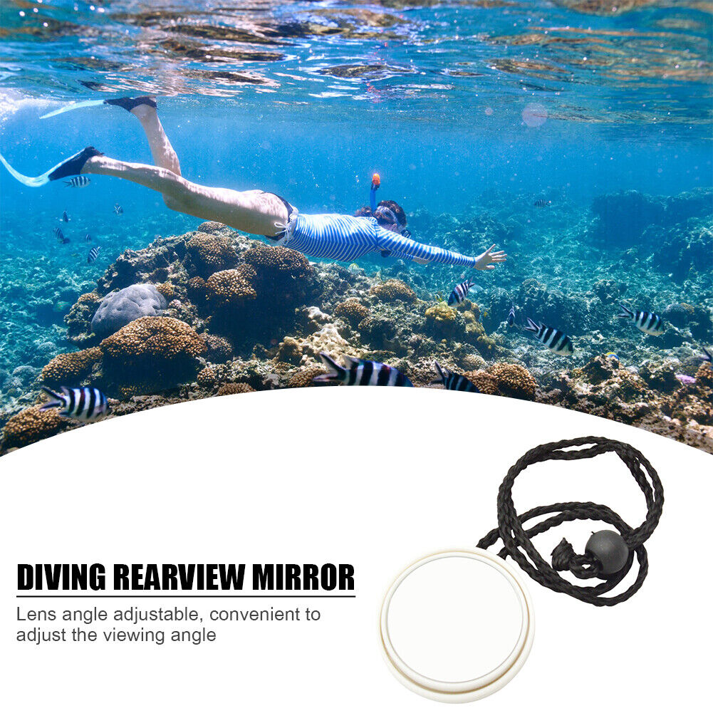 Diving Gear Scuba Diving 360 Degree Adjustable Mirror with Lanyard (White)