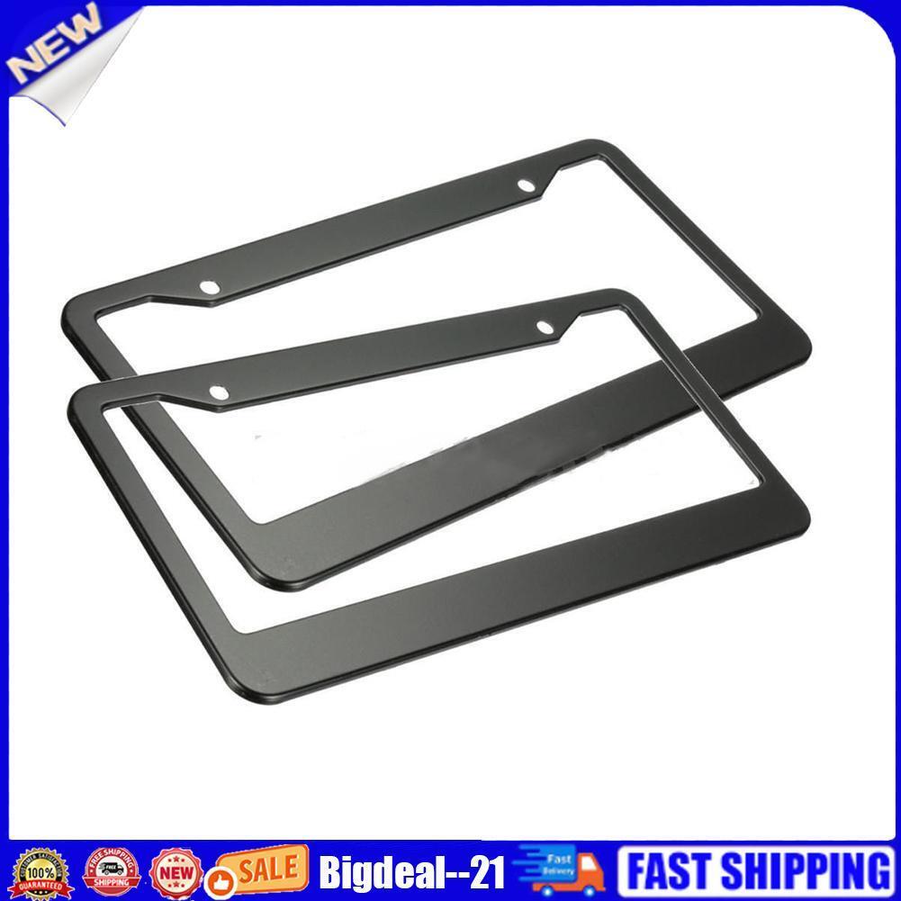 2pcs 12in x 6in Stainless Steel Car Auto License Plate Frame Covers Kit