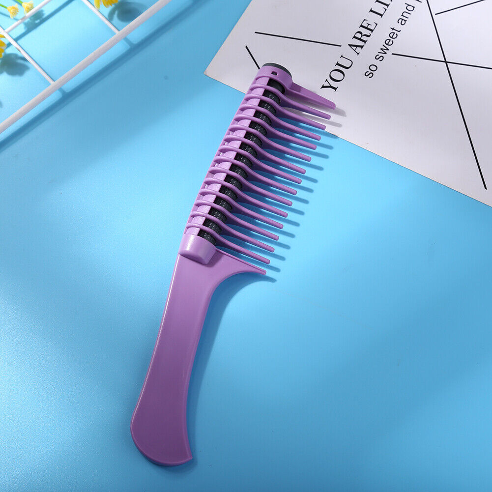 Anti Static Wide Tooth Hair Comb Reduce Hair Loss Curling Brush (Purple)
