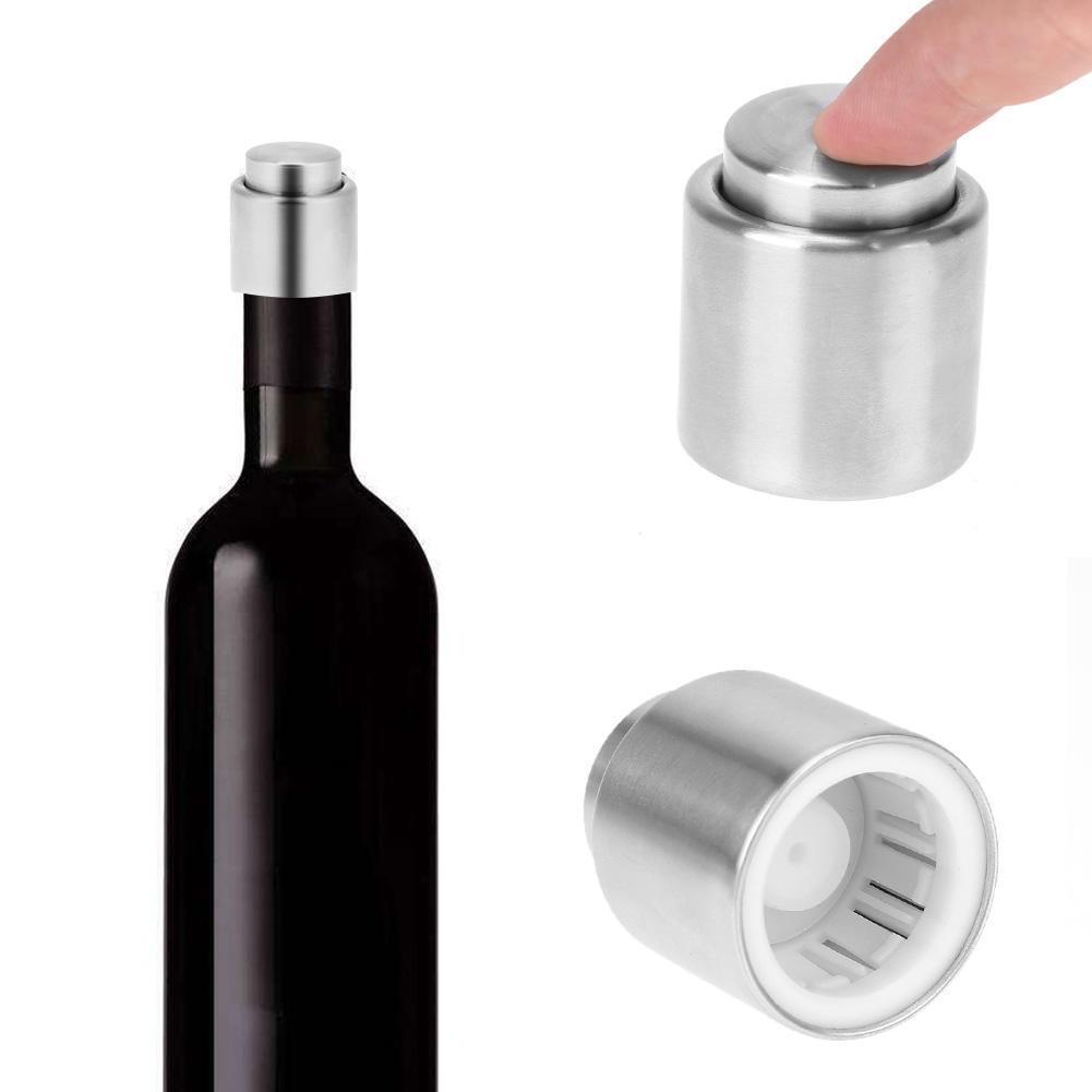 1pc Stainless Steel Vacuum Sealed Wine Bottle Stopper Champagne Wine Sealer