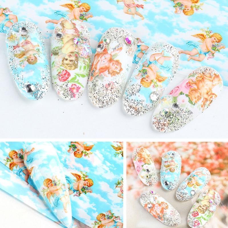 Angel Paper Colorful Nail Transfer Foils for Women Girls Fingernails Toenails