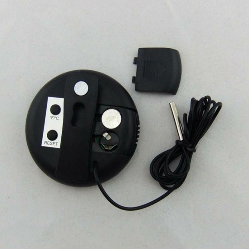 Max Min Record Round Thermometer with Sensor for Aquarium Fish Tank Reptile Box