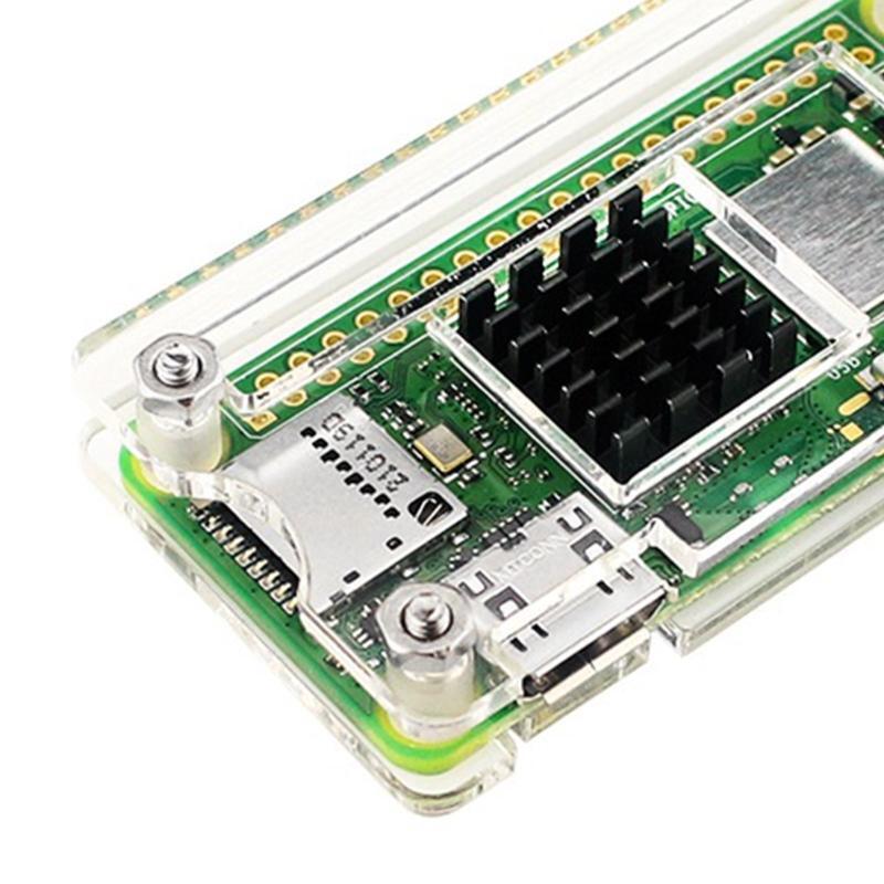 for Raspberry Pi Zero 2 W Acrylic Case Transparent Shell with Aluminum Heat Sink