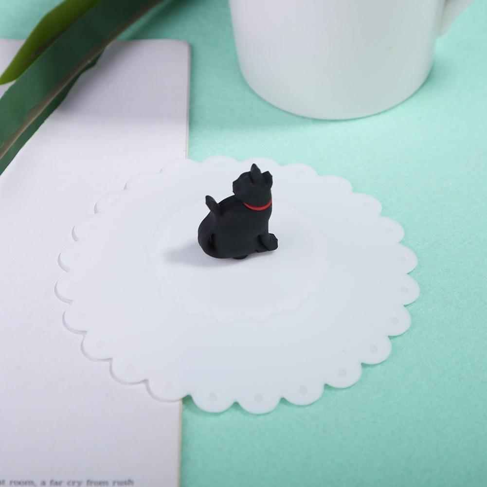 Cute Cat Silicone Cup Cover Dustproof Leakproof Tea Coffee Sealed Lids Cap