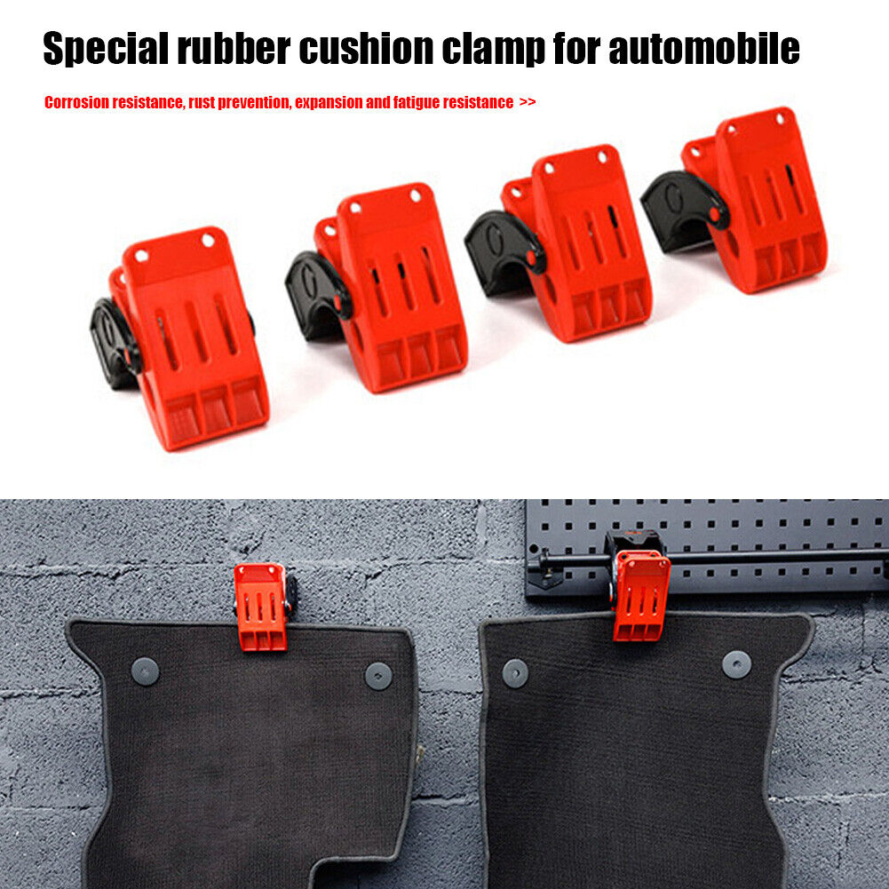 4pcs Car Floor Pad Cleaning Hook Auto Carpet Wash Clamp Yoga Mat Clip Tools