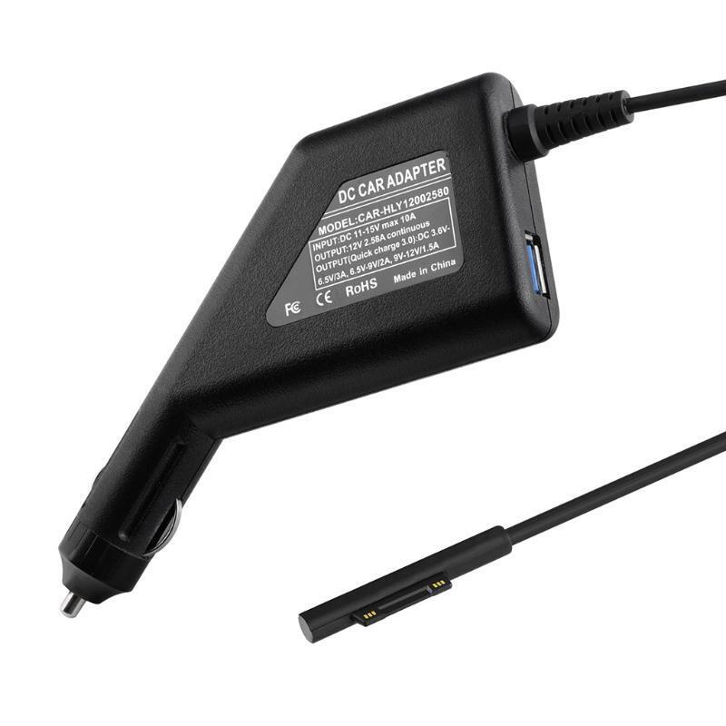 Quickly Surface Laptop Car Charger 12V 2.58A Adapter USB Portable Fast Charging