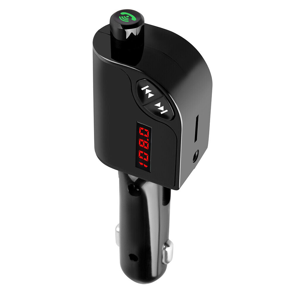Dual USB Port Car Charger Bluetooth-compatible Handsfree Kit FM Transmitter