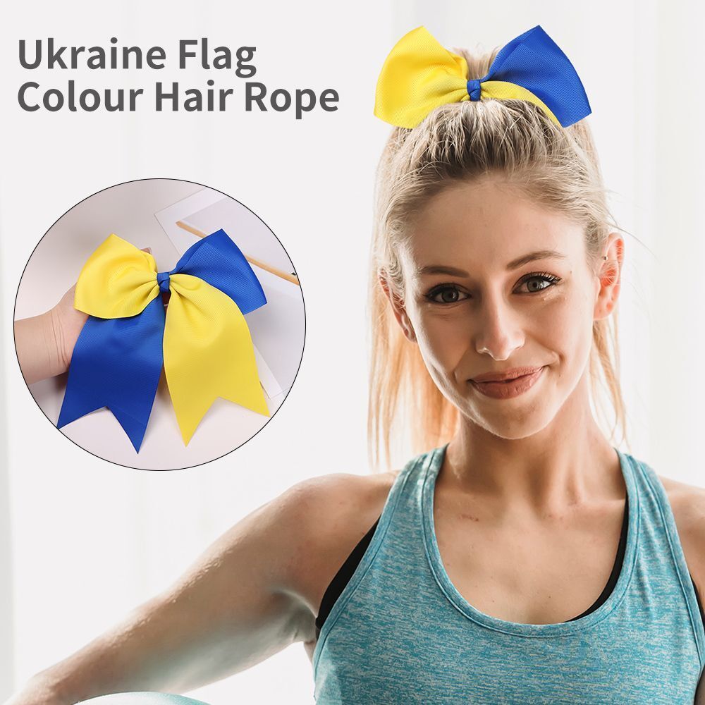 Hair Scrunchie Ukraine Flag Colour Hair Rope Bow-knot Hairband Hair Ring