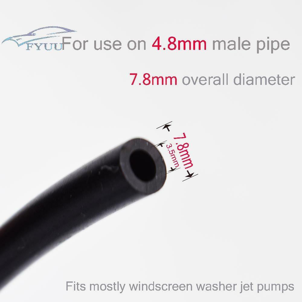 Car Windshield Wiper Washer Fluid Nozzle with Rubber Gasket & Connector Hose Kit