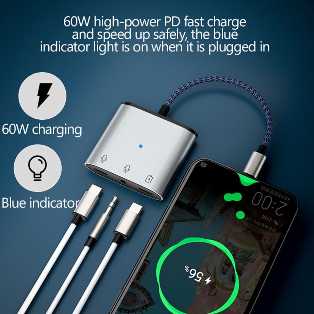 Fast Charging USB C to 3.5mm Converter Cable Type-C Audio Adapter Earphone Jack