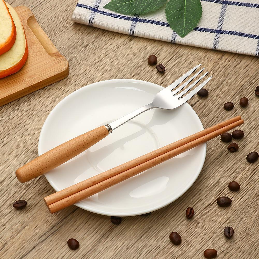 Fork Stainless Steel Chopsticks Tableware Utensils Flatware Set Cutlery Set