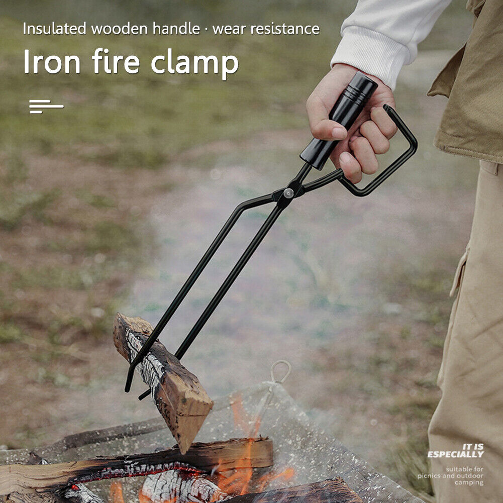 Outdoor Camping Barbecue Charcoal Clamp Portable Cooking Fire Tongs Clip