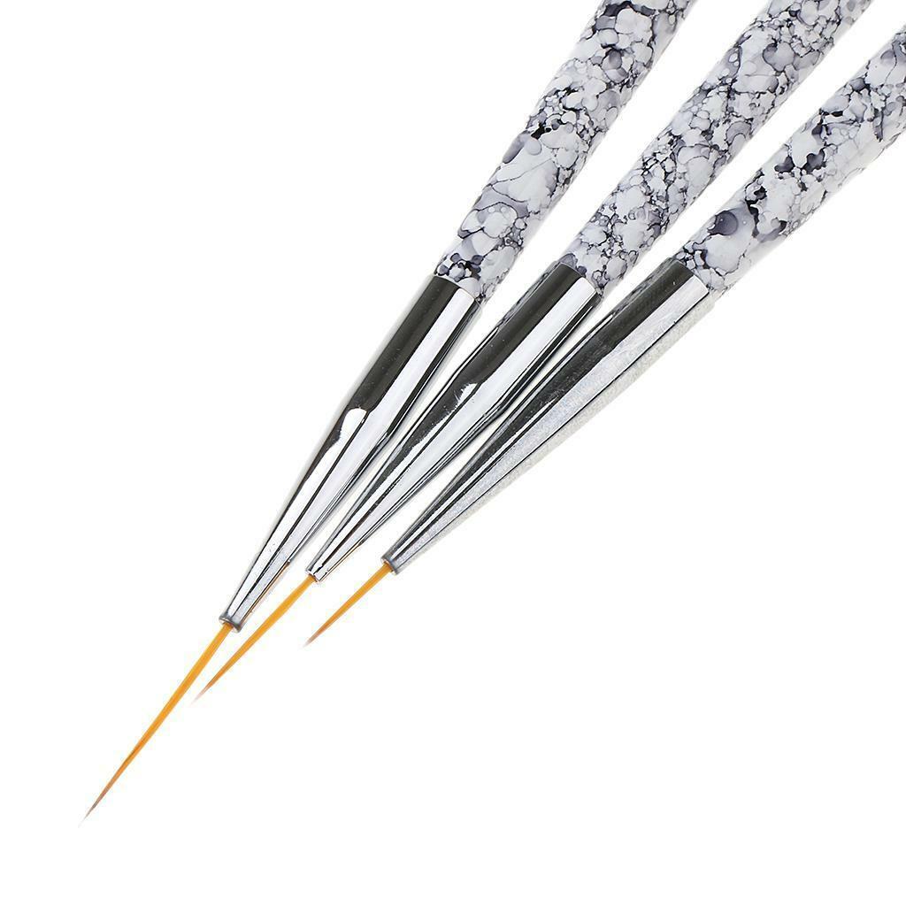 3PCS Nail Art Liner Brushes UV Gel Painting Nail Design Brush Pen 11/15/20mm