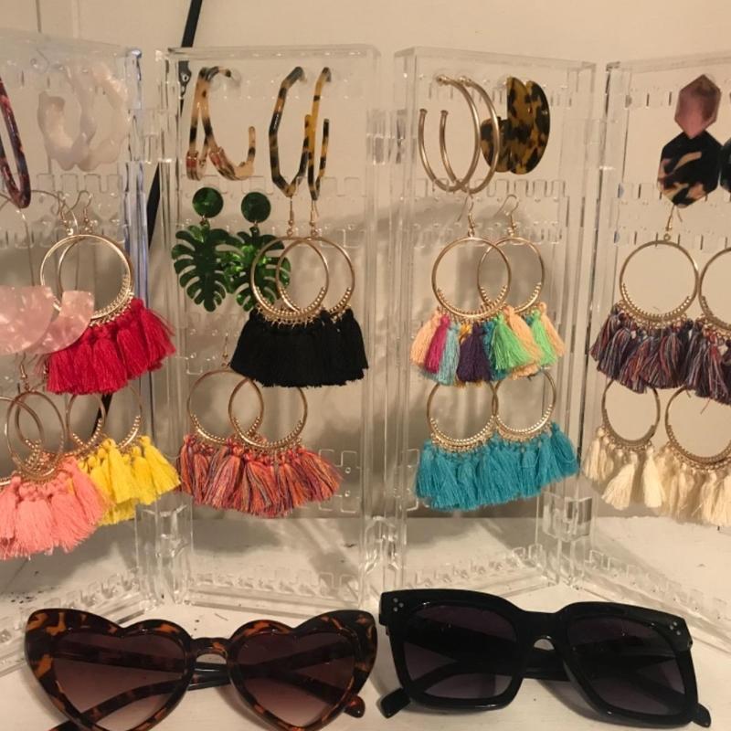Necklace Storage Rack Jewelry Display Rack Acrylic Folding Earrings Storage Rack