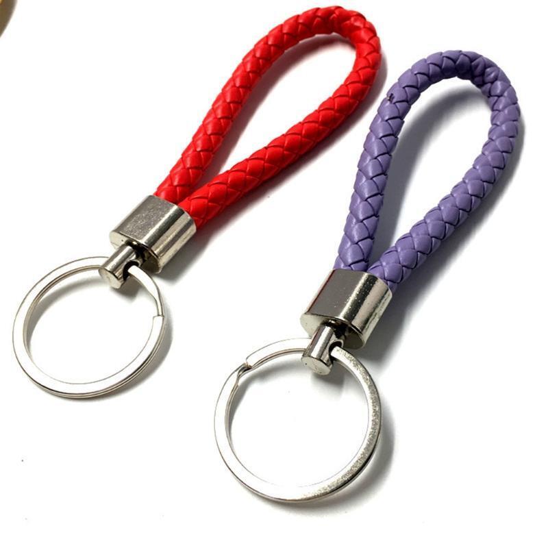 24 Pcs DIY Crafts Acrylic Leather Tassel Keychain Set with Color Woven Keychain