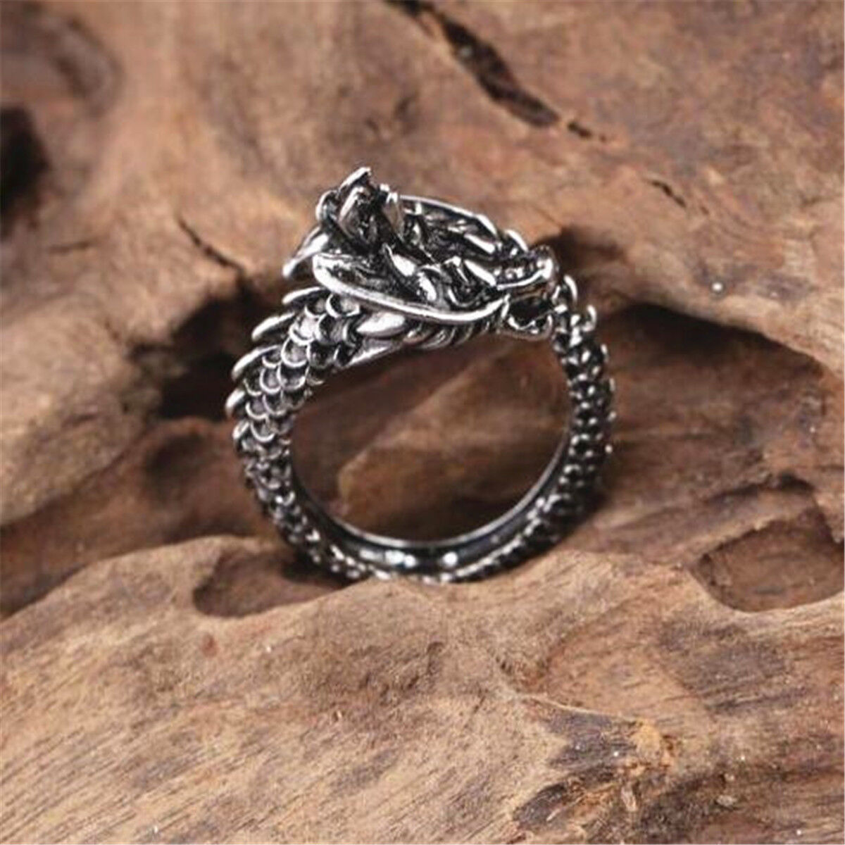 Adjustable Alloy Fashion Open The Dragon Ring for Men Finger Rings