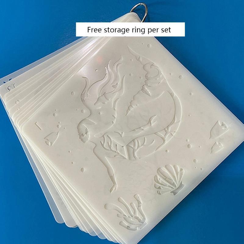16 Pcs Big Marine Life DIY Layering Stencils Painting Album Decorative Template