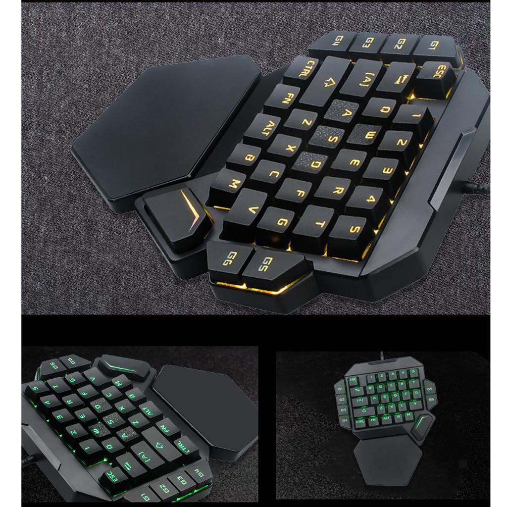 Mini LED Backlit Keyboard Left Game Keyboard Computer USB Keypad 35 Keys