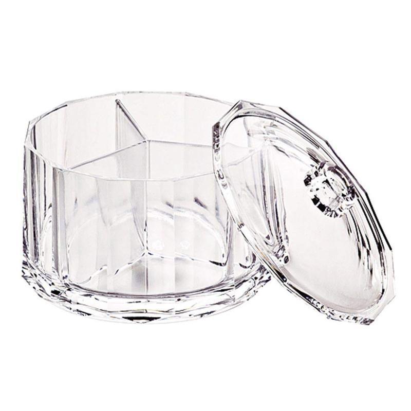 Acrylic Round Candy Box with Lid Clear Storage Container Small Diamond Style