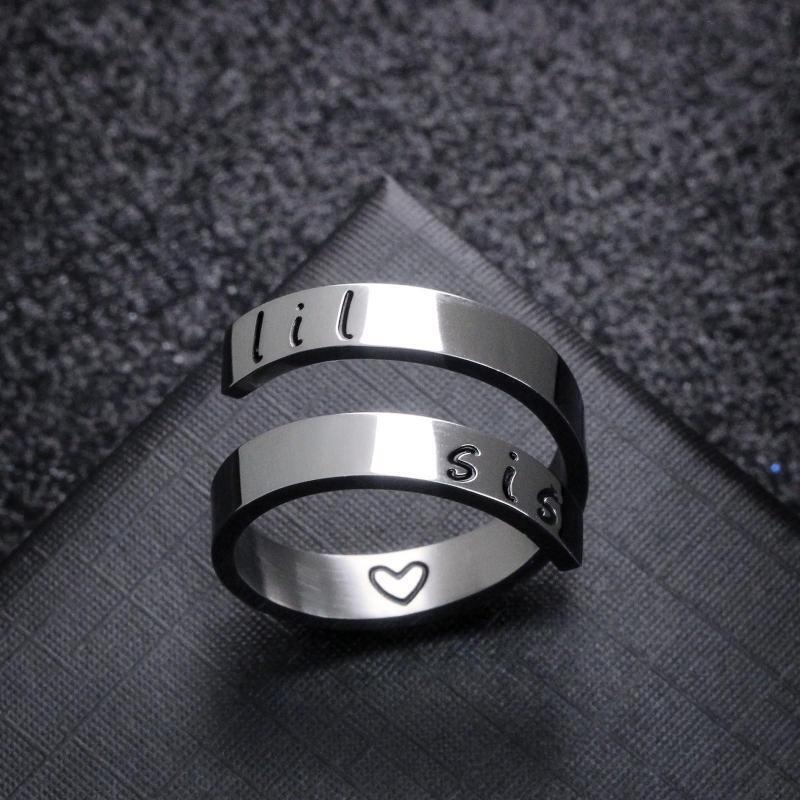 3Pcs Engraved Thin Finger Opening Rings Sisters Rings Adjustable Female Jewelry