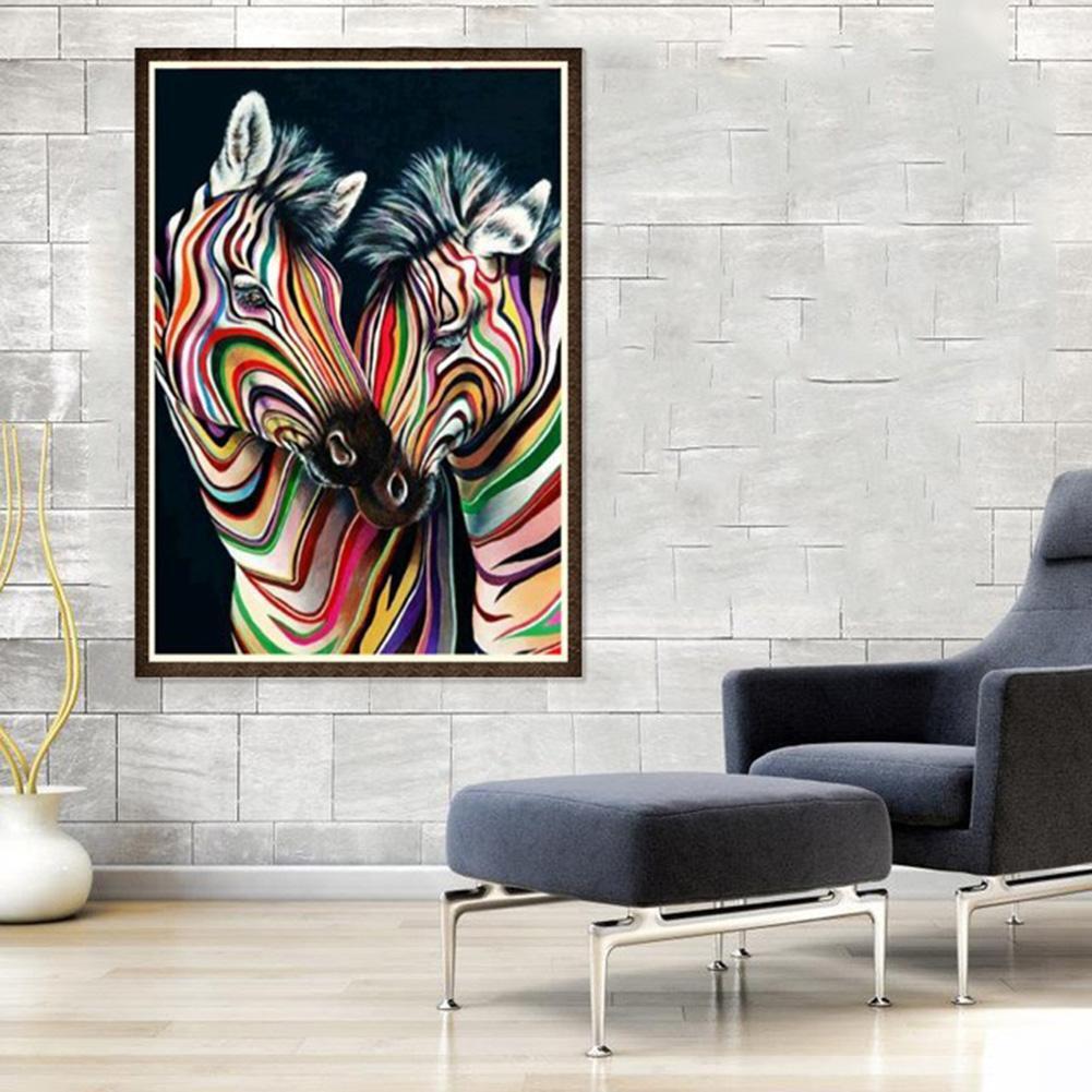 Colourful Zebras 5D DIY Full Drill Diamond Painting Embroidery Needlework