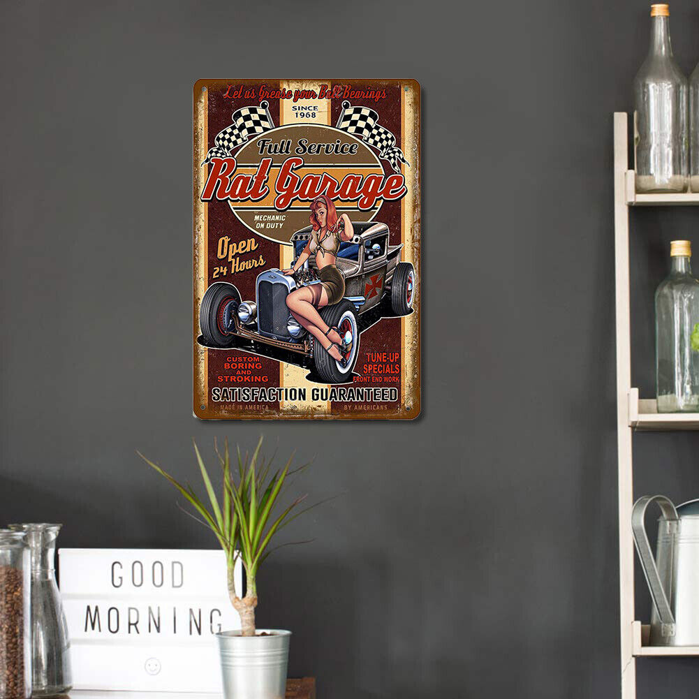 Garage Metal Plate Tin Plaque Bar Pub Wall Art Sign Decoration for Home