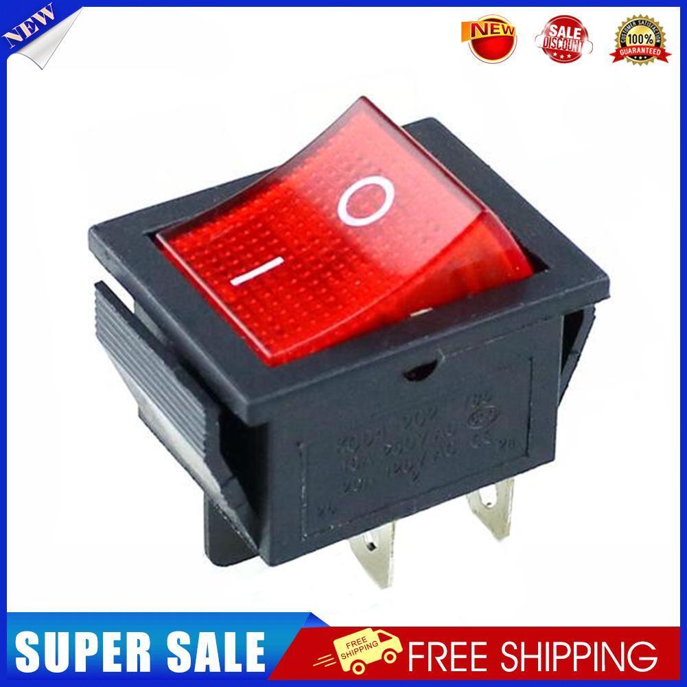 Rocker Switch Power Switch 2-Level 4 Pins with Light 10A AC125-250V (Red)