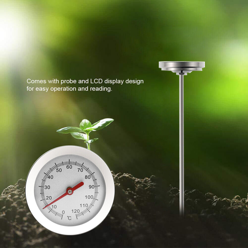 Garden Compost Temperature Monitor Probe Stainless Steel Soil Thermometer