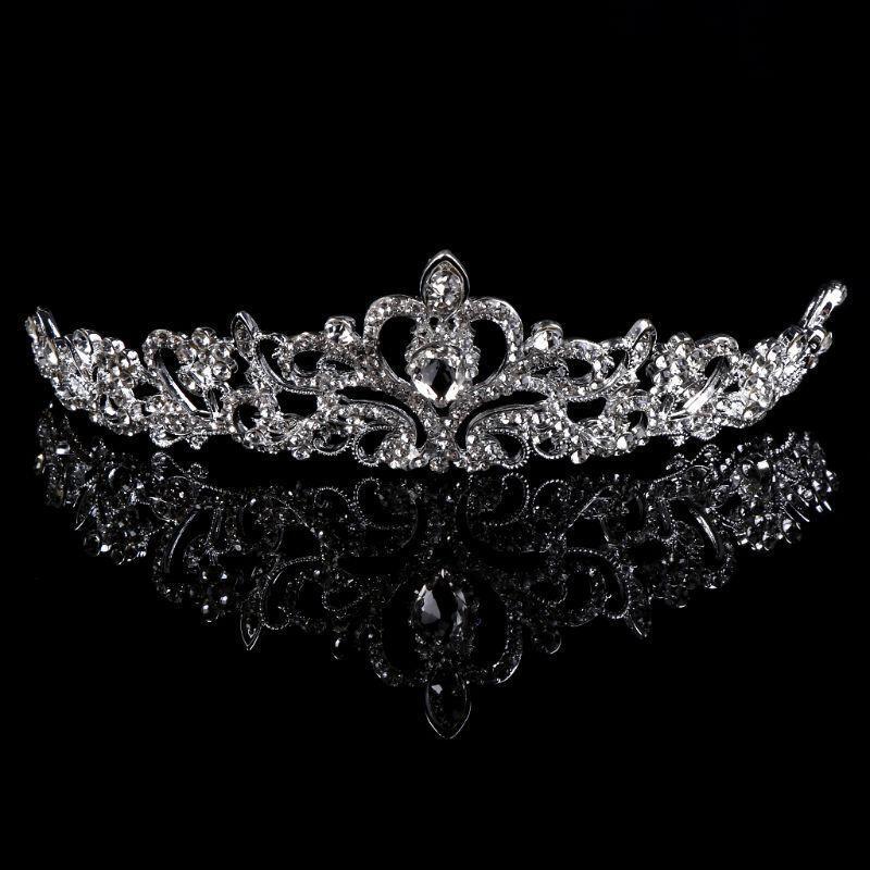 Bridal Princess Austrian Stunning Crystal Hair Tiara Wedding Crown Veil Headband