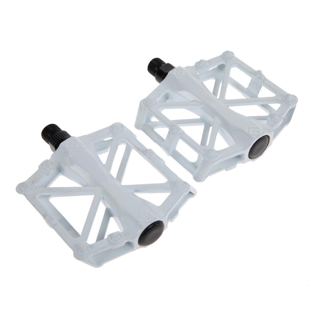 9/16 in Bike Pedals Ultra-Light Alloy Cycling Treadle Universal WHITE