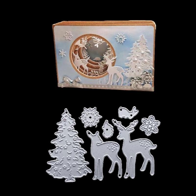 Christmas Tree Deer DIY Scrapbooking Carbon Steel Cutting Dies Photo Album Cards