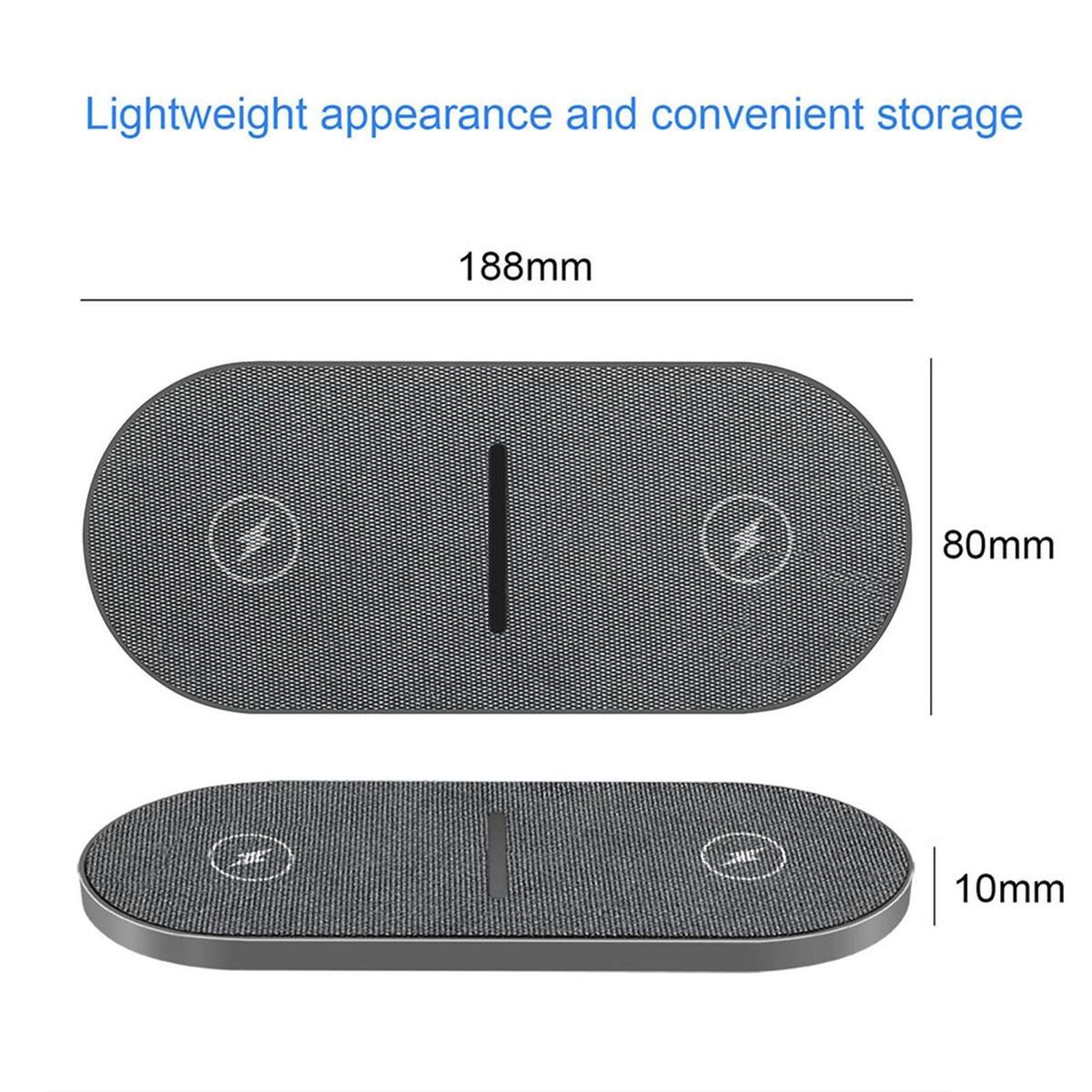 Dual 20W Qi Wireless Charger for Watch Two Phone Wireless Charger Charger