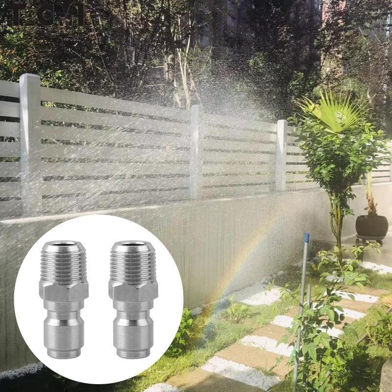 2Pieces NPT 3/8 Inch Stainless Steel Male Quick Connector Kit Pressure Washer