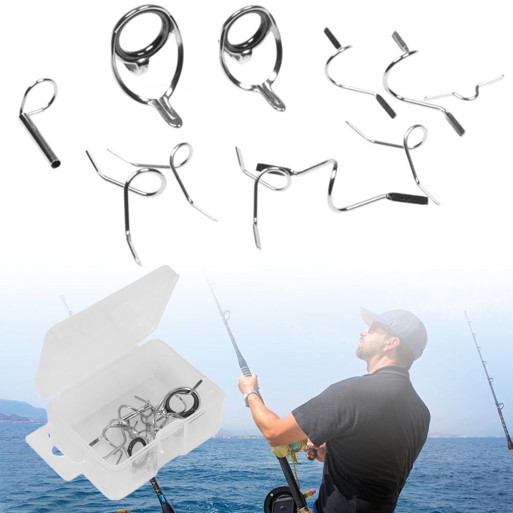 Steel Tackle Box Accessories Fishing Rod Guide Tip Repair Kit Eye Ceramic Ring