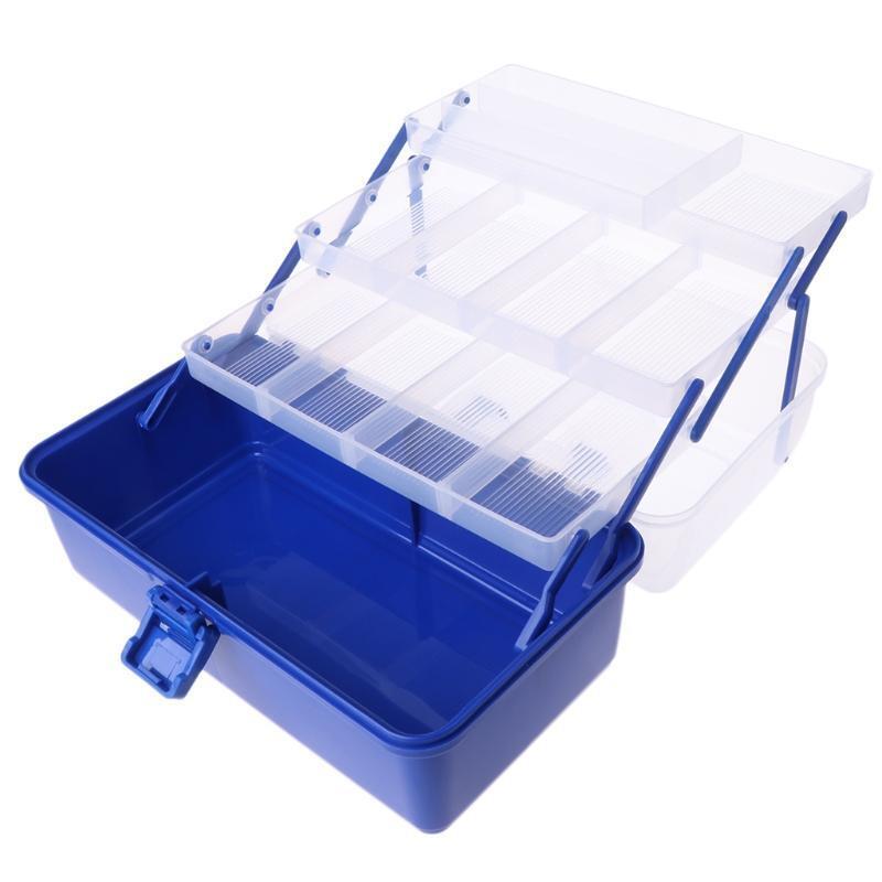 Portable Fishing Tackle Box Lure Bait Hooks Storage Case Organizer Outdoor New