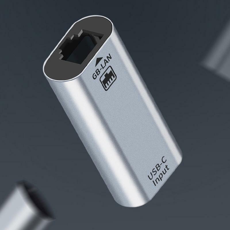 USB C Hub USB-C Type-C to 1000M Ethernet RJ45 Lan Adapter Free Drive Female Port