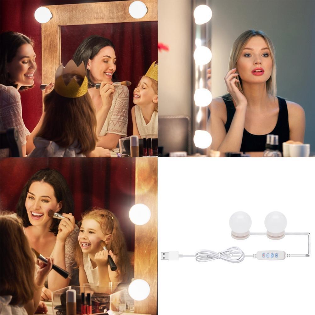 2pcs LED Makeup Mirror Light Bulb USB Dimmable Dressing Table Vanity Lamp