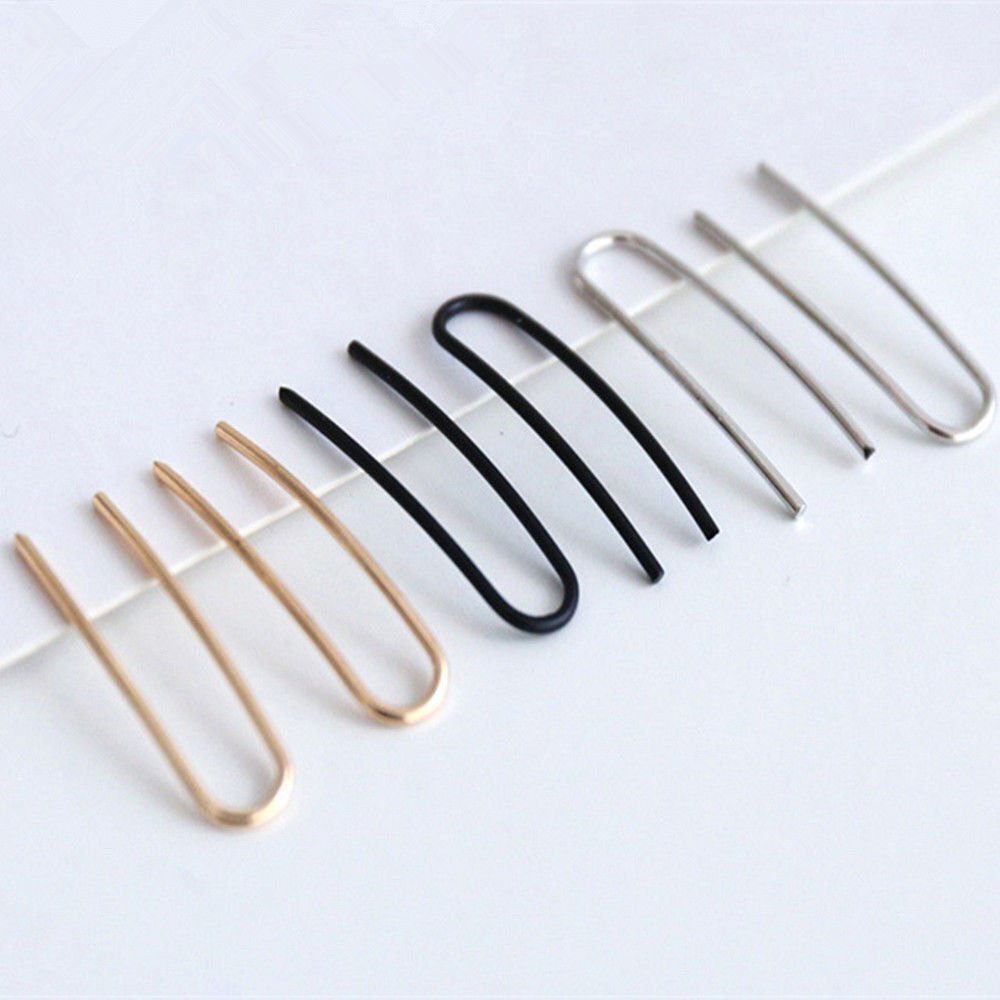 Minimalist Party Club Women Copper Line Simple U Earrings Geometry Ear Stud
