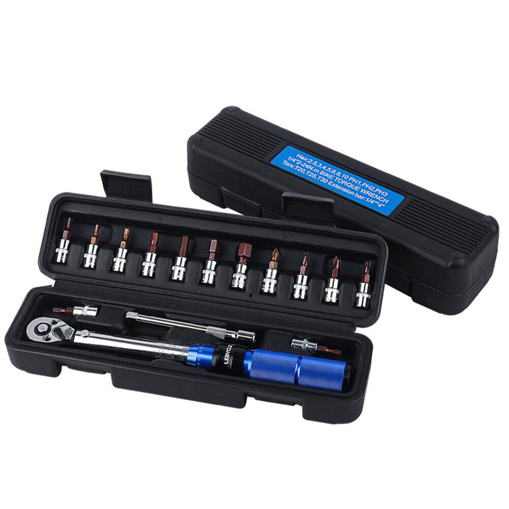 LEBYCLE 2-24Nm MTB Bike Allen Key Ratchet Torque Wrench Set Repair Tools
