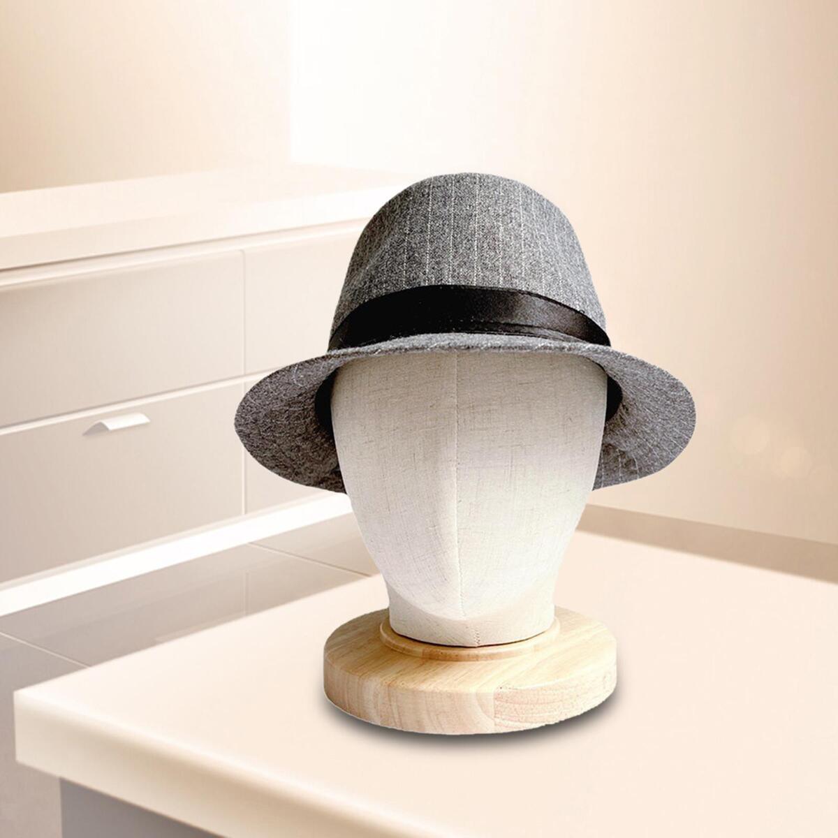 Abstract Style Linen Manikin Head Wigs Hat Glasses Display Stand Durable