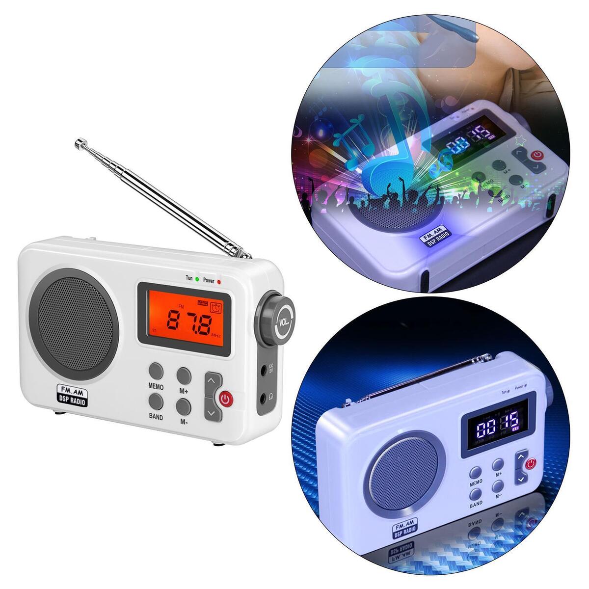 Portable FM LCD Display Big Speaker Earphone Plug for Gift Elder Travel