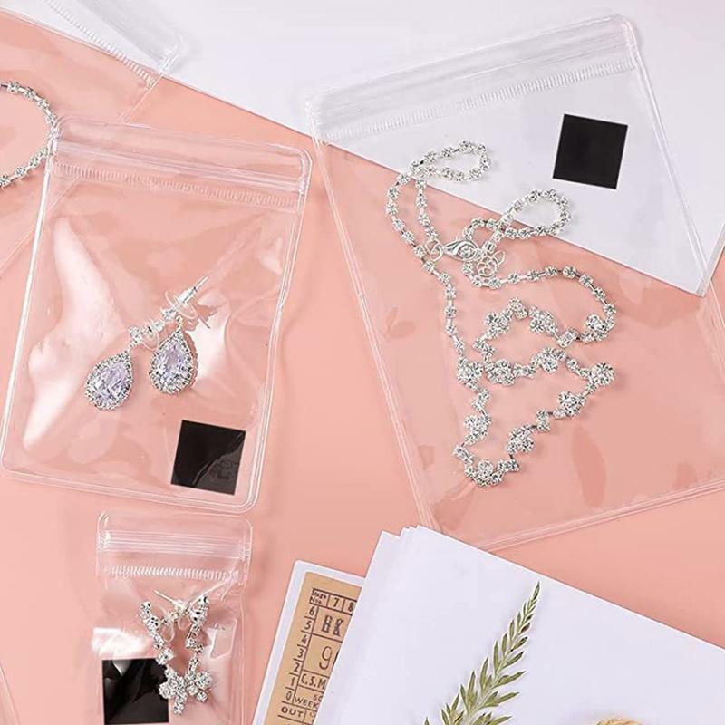 100Pcs Self Seal Jewelry Storage Bags Earring Pouches 20Pcs Antioxidant Sheet