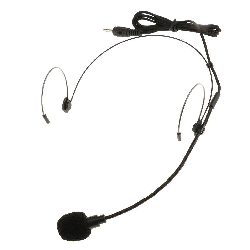 2 Pieces Double Ear Hook  Headset Headworn Microphone 3.5mm