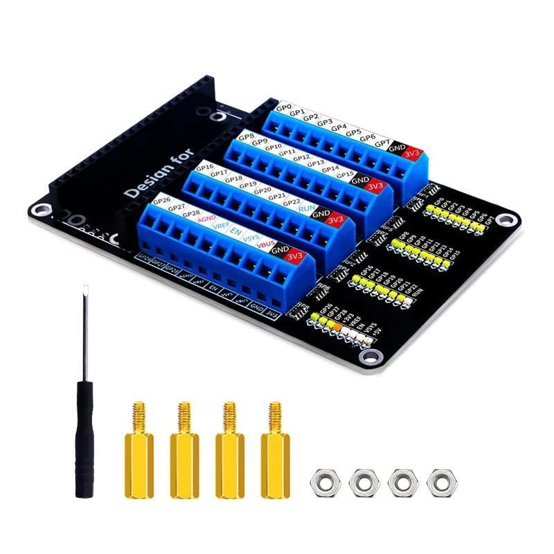 for Raspberry Pi Pico Screw Terminal Block Breakout Module w/ Aluminum Enclosure