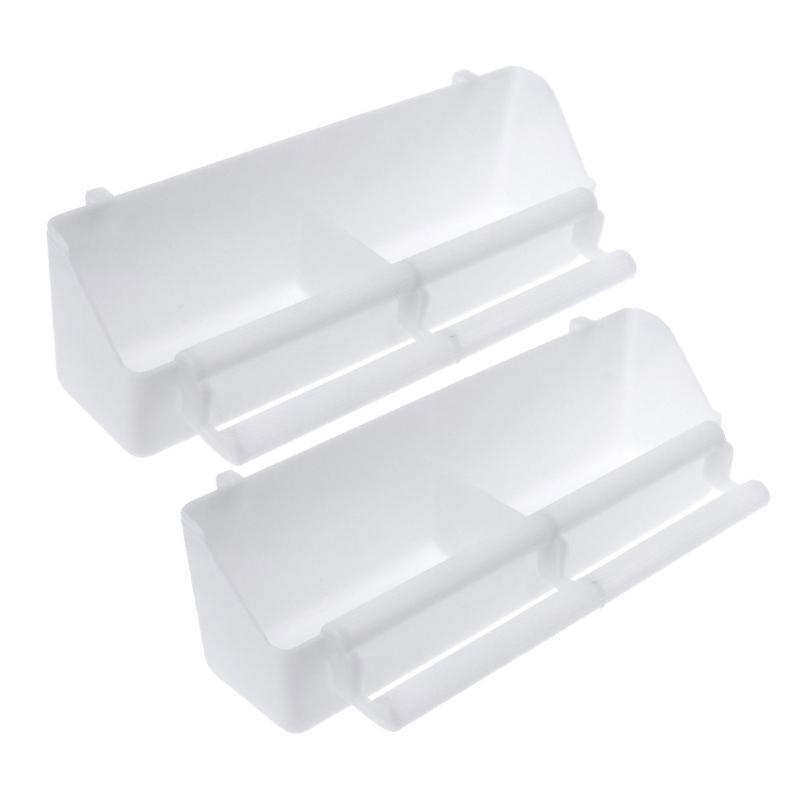 2 Pieces Bird Feeders for Cage Hanging Plastic Food Container with Perch