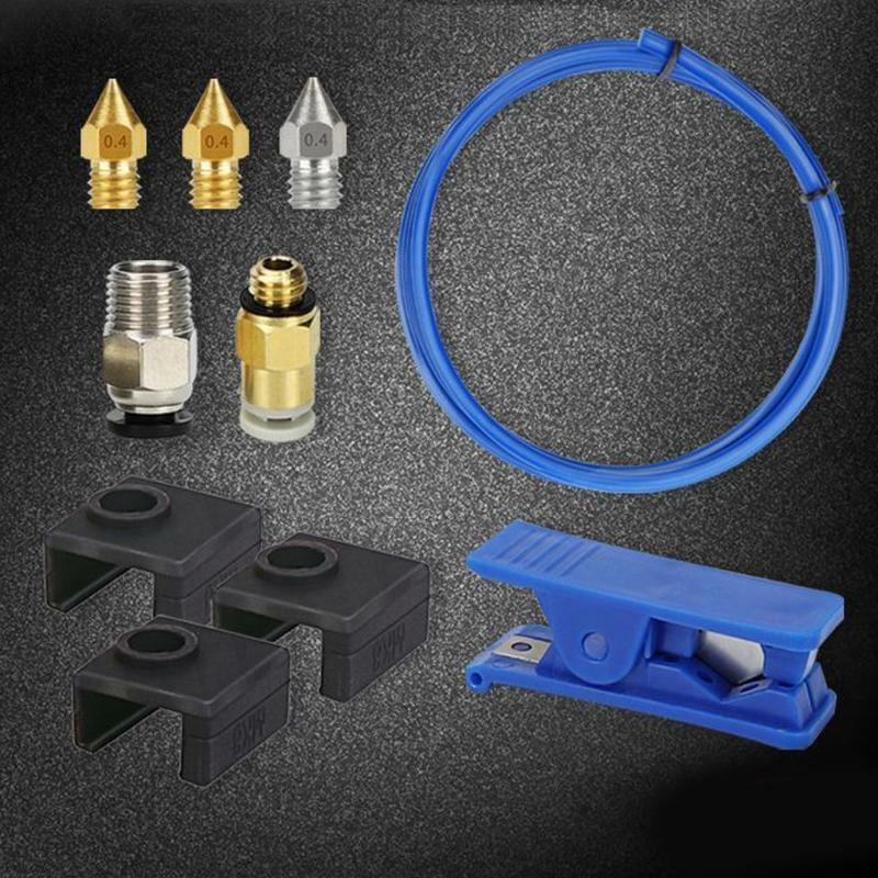 10 Pcs Printer PTFE Tube Cutter with Tube Pneumatic Connectors MK8 Nozzles Set