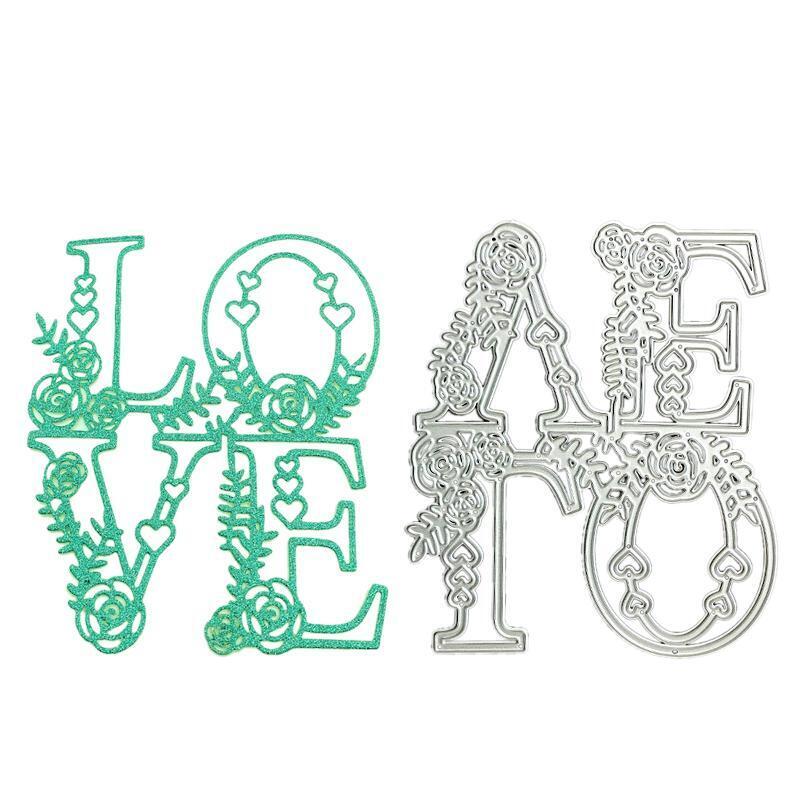 Flower Love Metal Cutting Dies Scrapbooking Stencil Die Cuts Card Embossing DIY